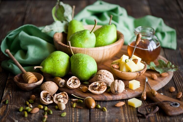 pears, nuts and honey to increase the potency